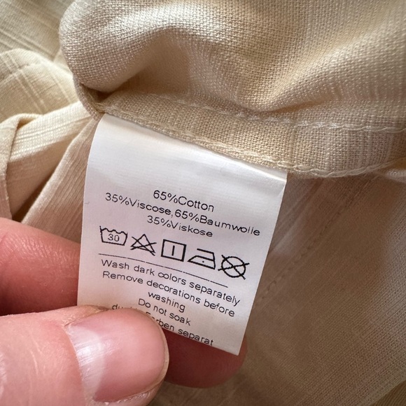 PJ Paul Jones Men’s Button Up Short Sleeve Shirt Natural Color NWT Size Medium - Picture 4 of 5